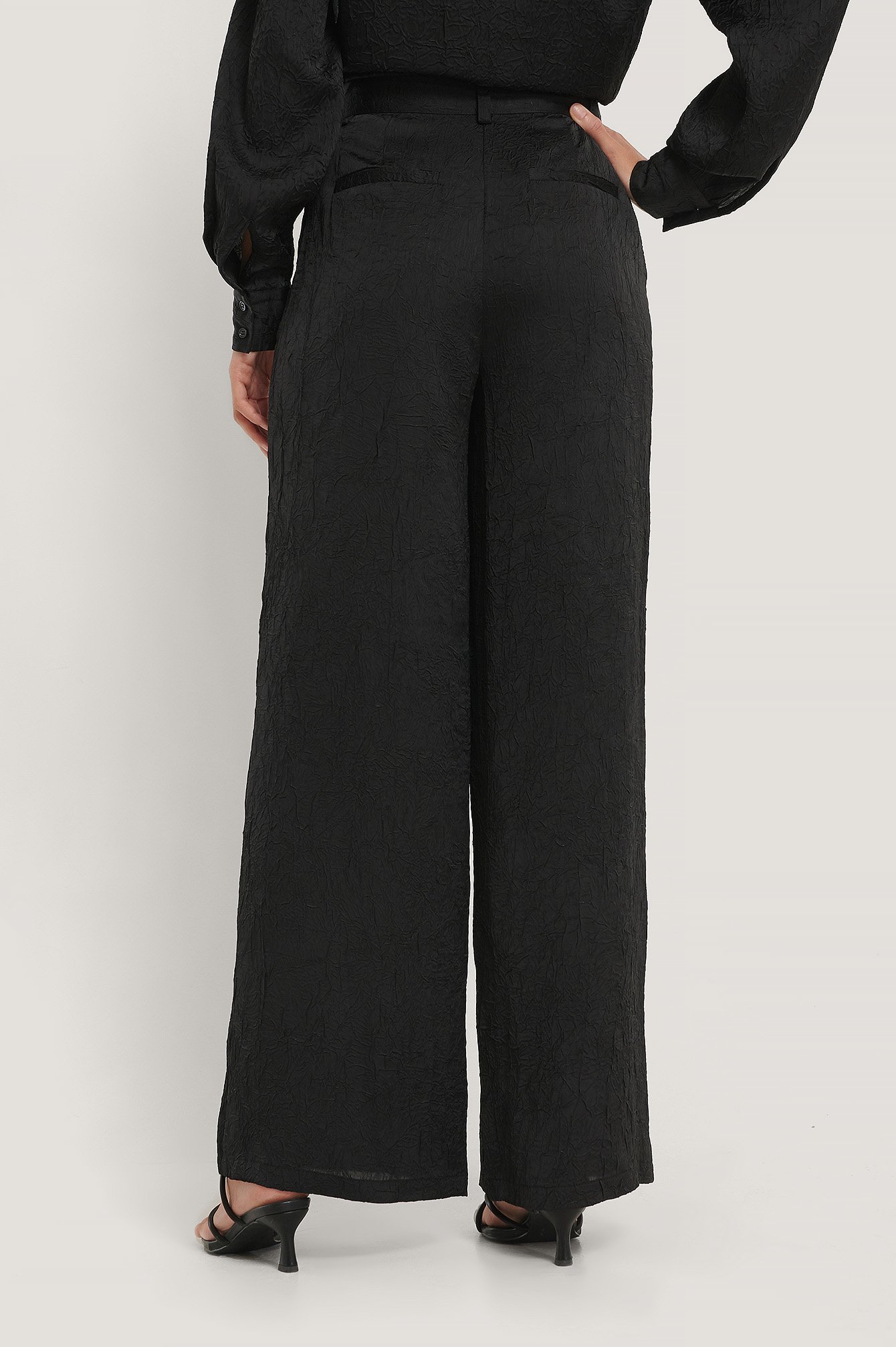 Crinkled Suit Pants Black | na-kdlounge.com