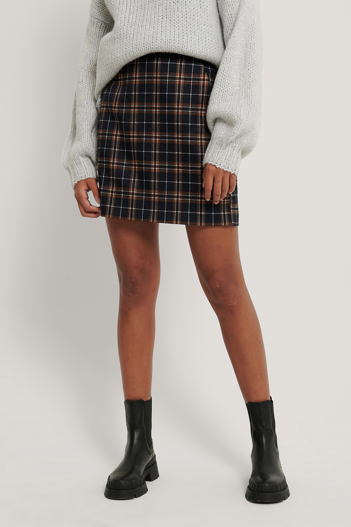 A-line Checkered Mini Skirt Multicolor | na-kdlounge.com