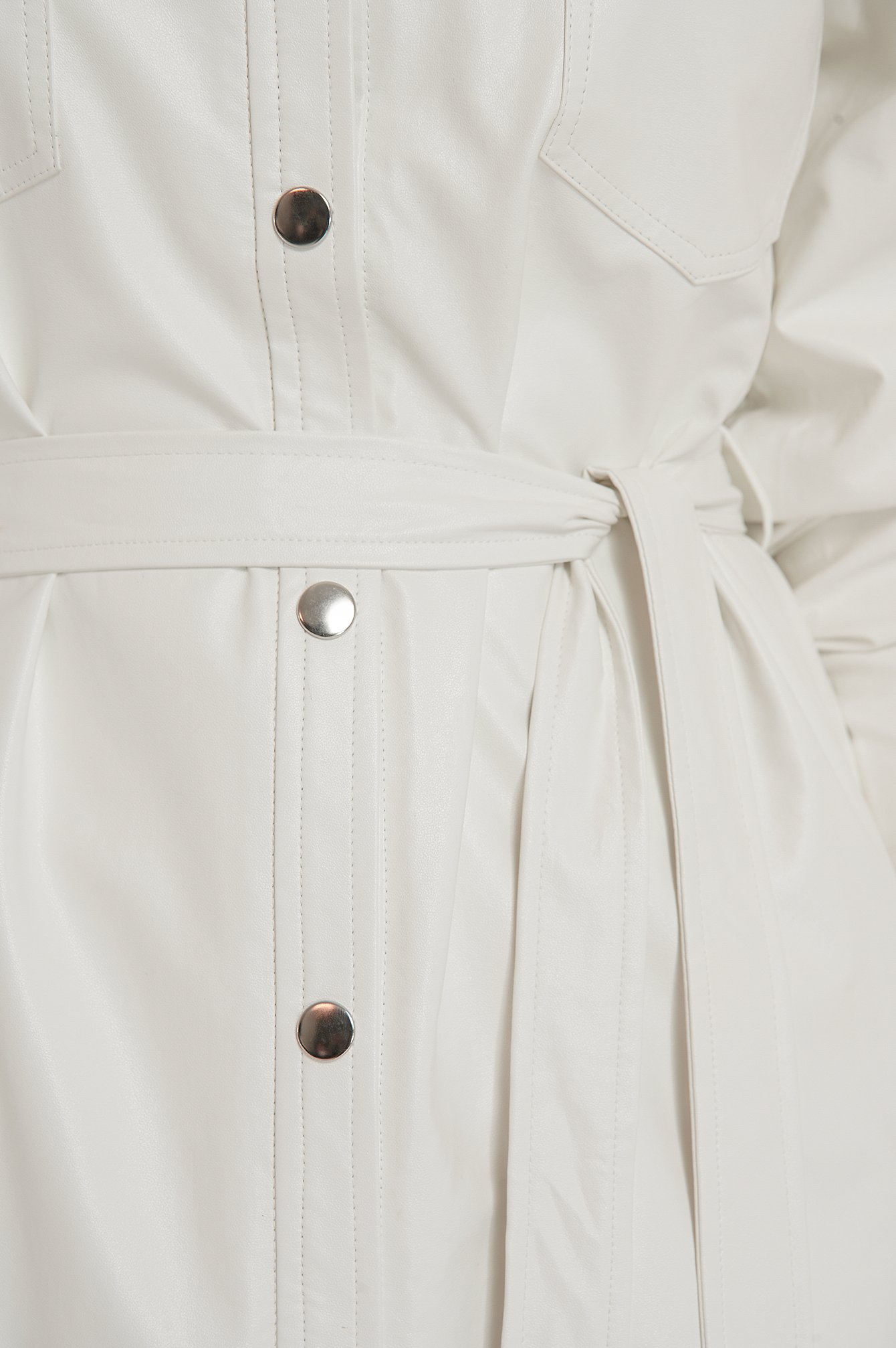 pu belted shirt dress