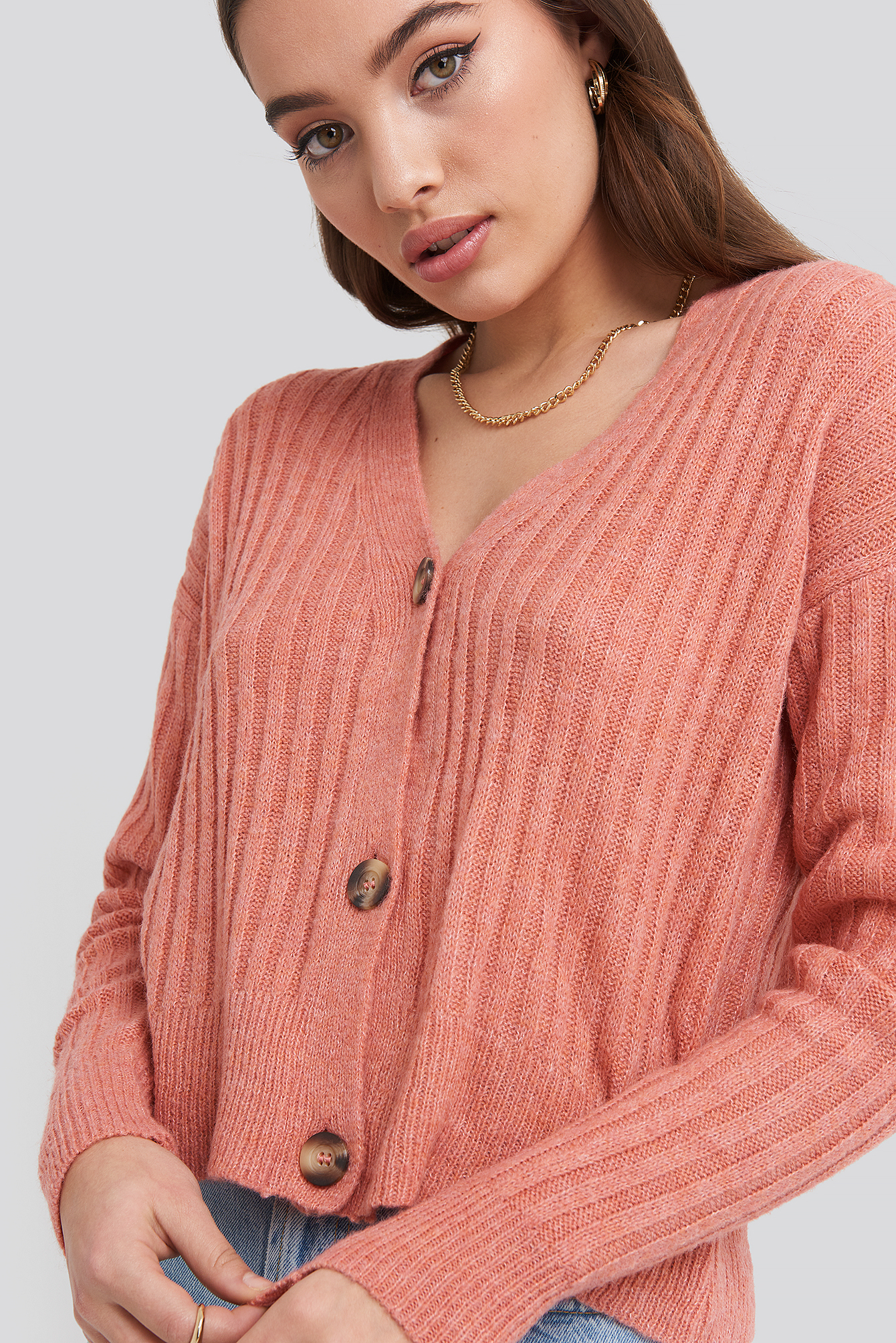 button up sweater cropped