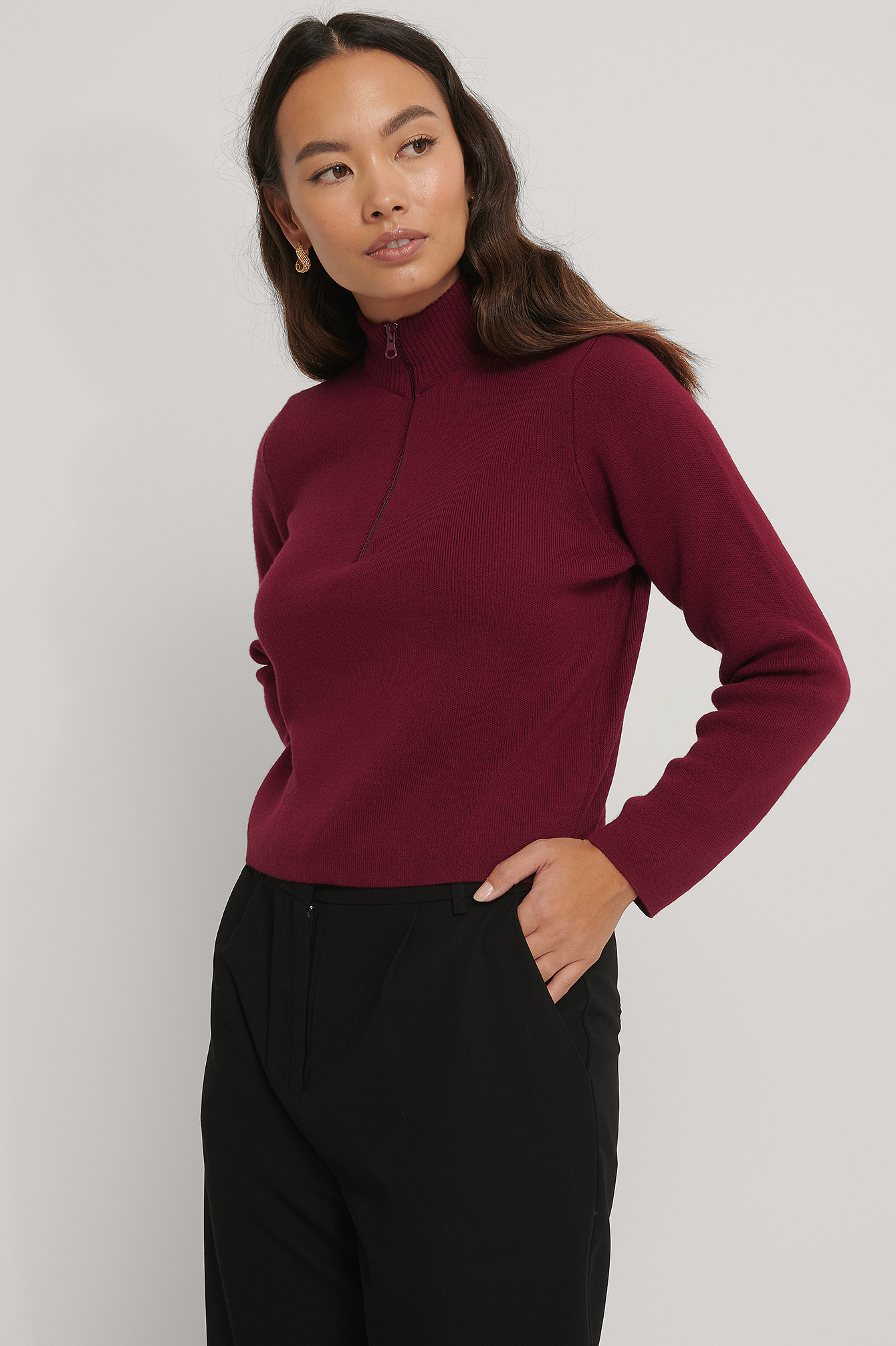 CROPPED DESIGN HALFZIP KNIT PULLOVER レビュー高評価 - www