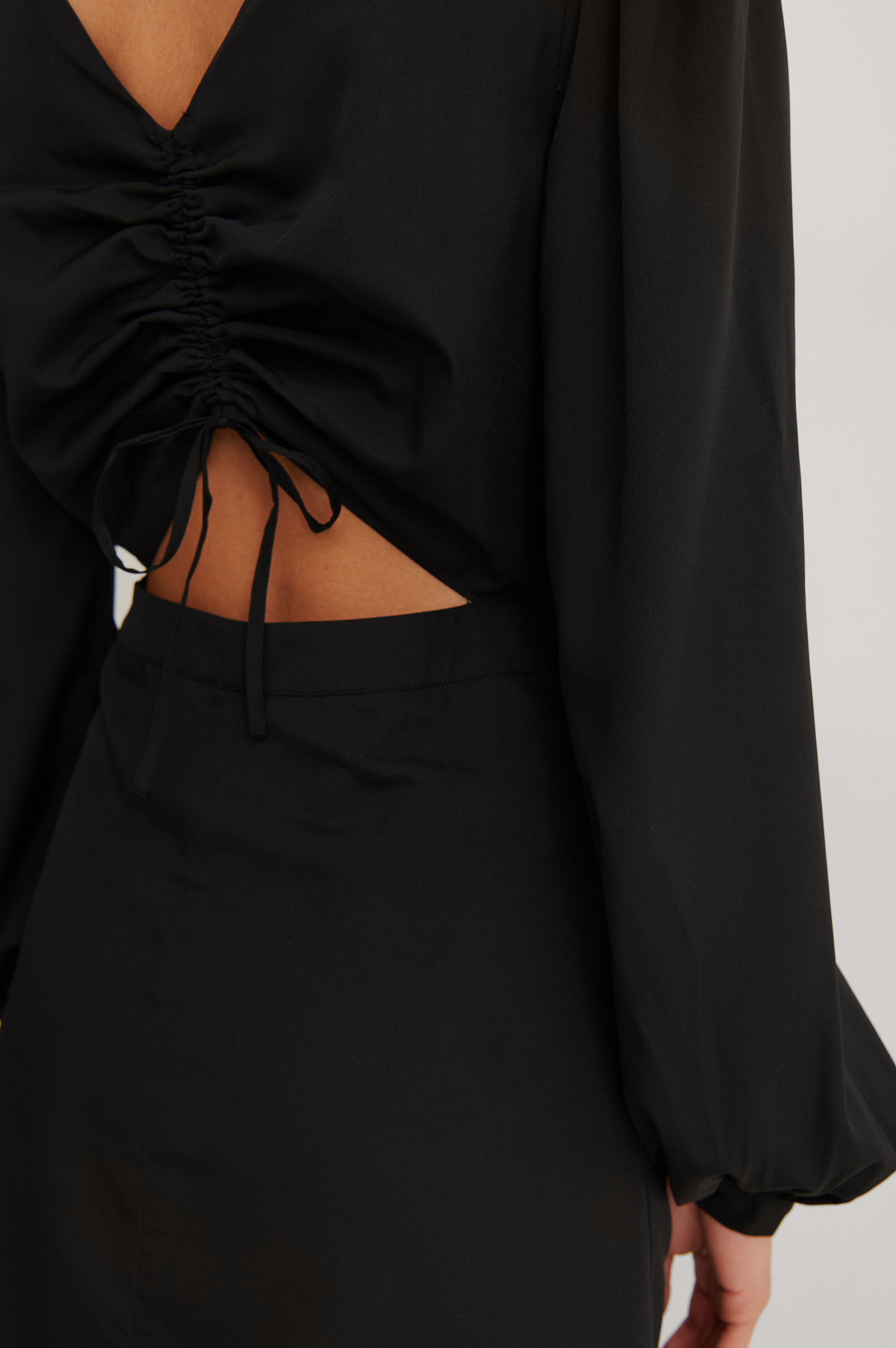 black cut out long sleeve dress