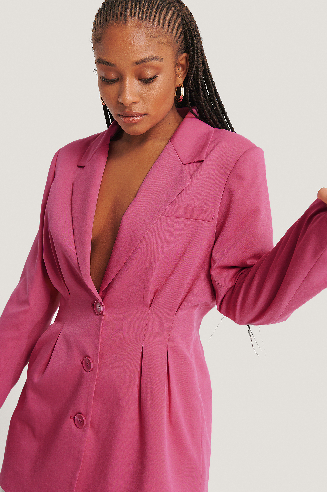 Darted Blazer Pink | na-kdlounge.com