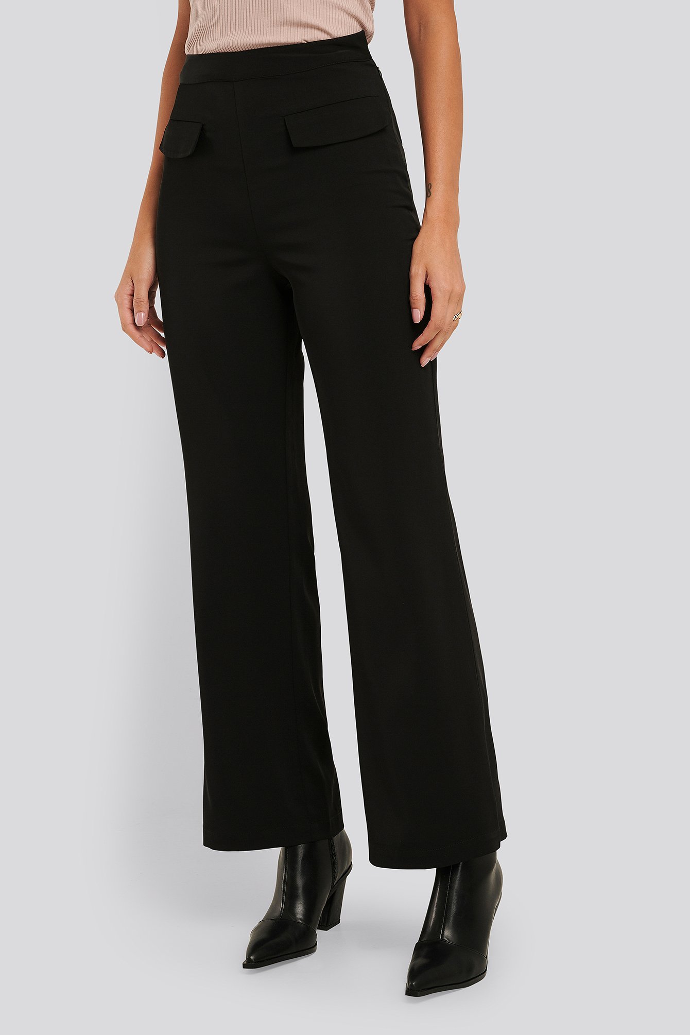 black flare suit pants