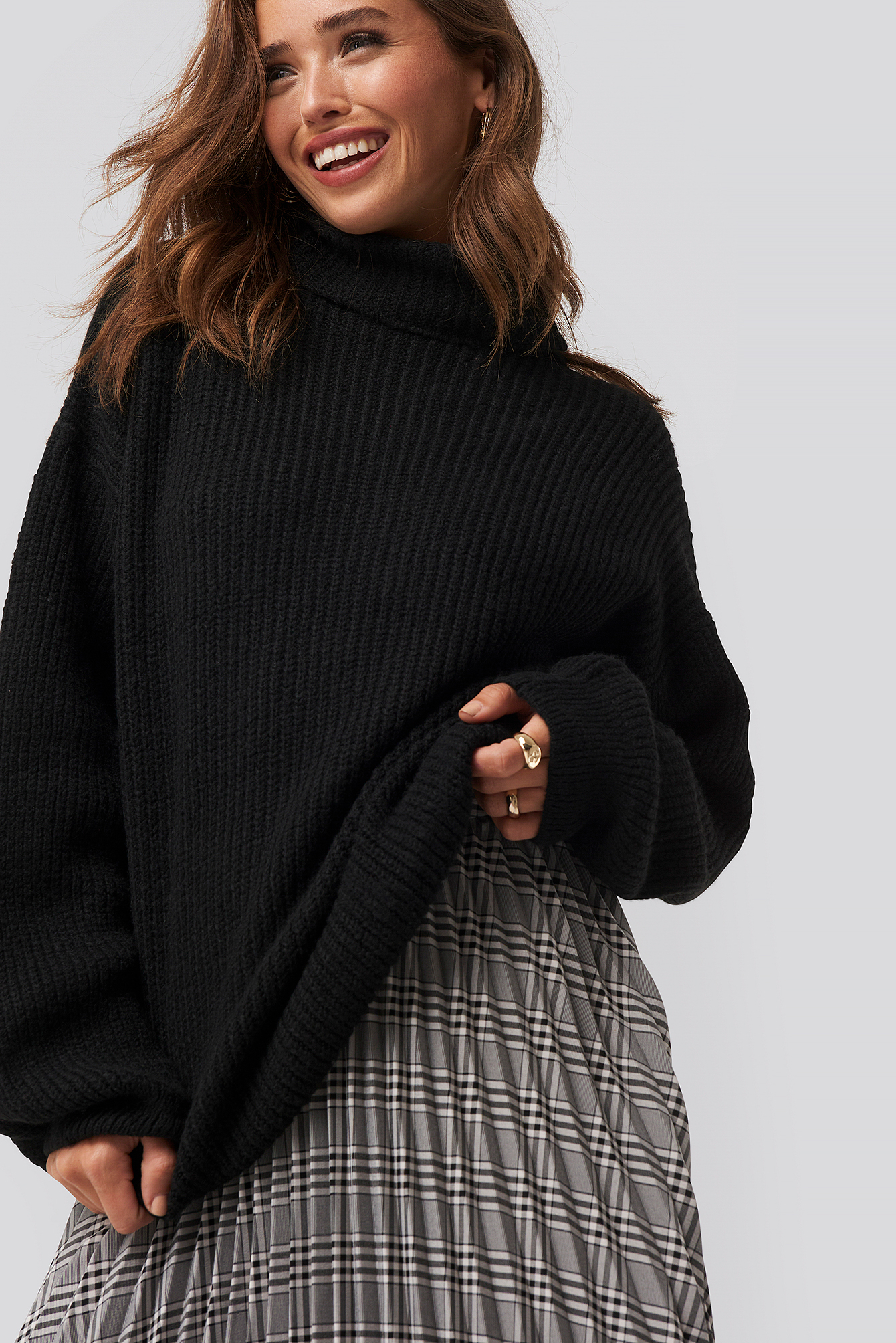 Knitted Turtle Neck Sweater Black | na-kdlounge.com