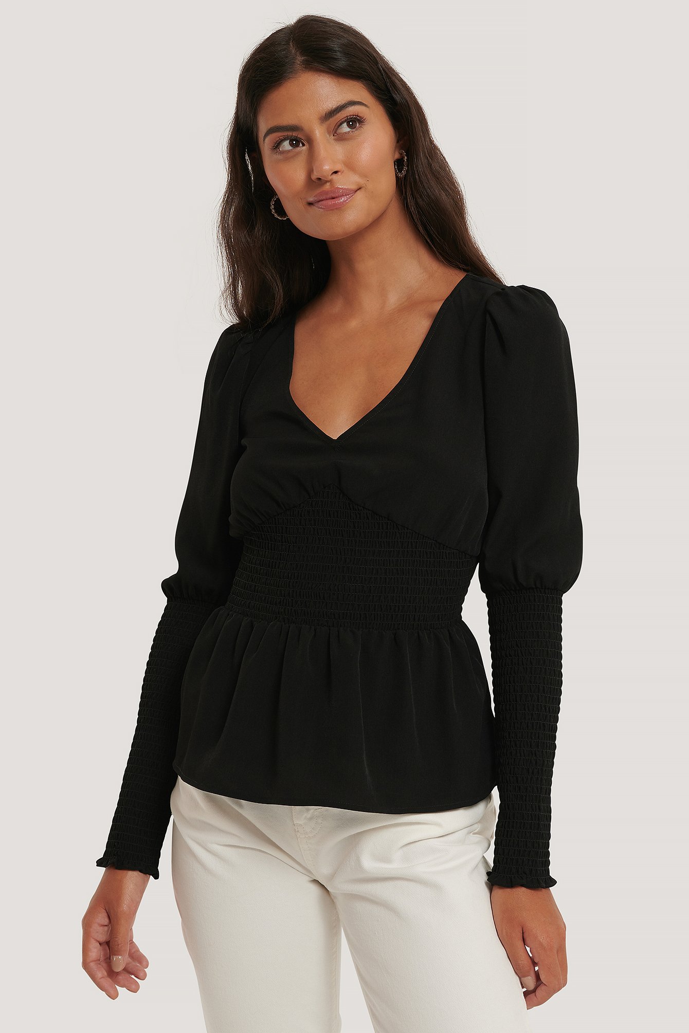 smock puff sleeve top