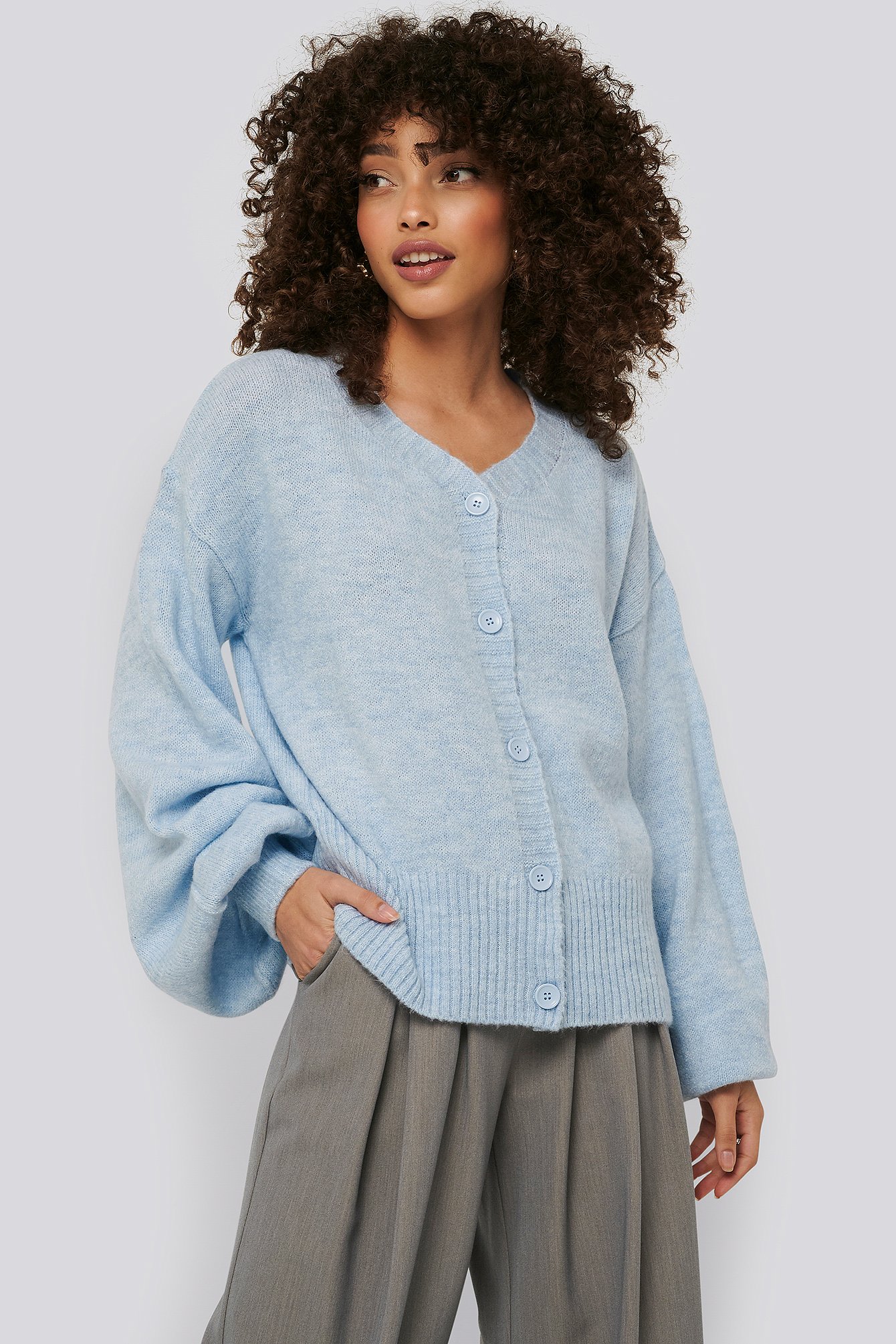 light blue chunky sweater