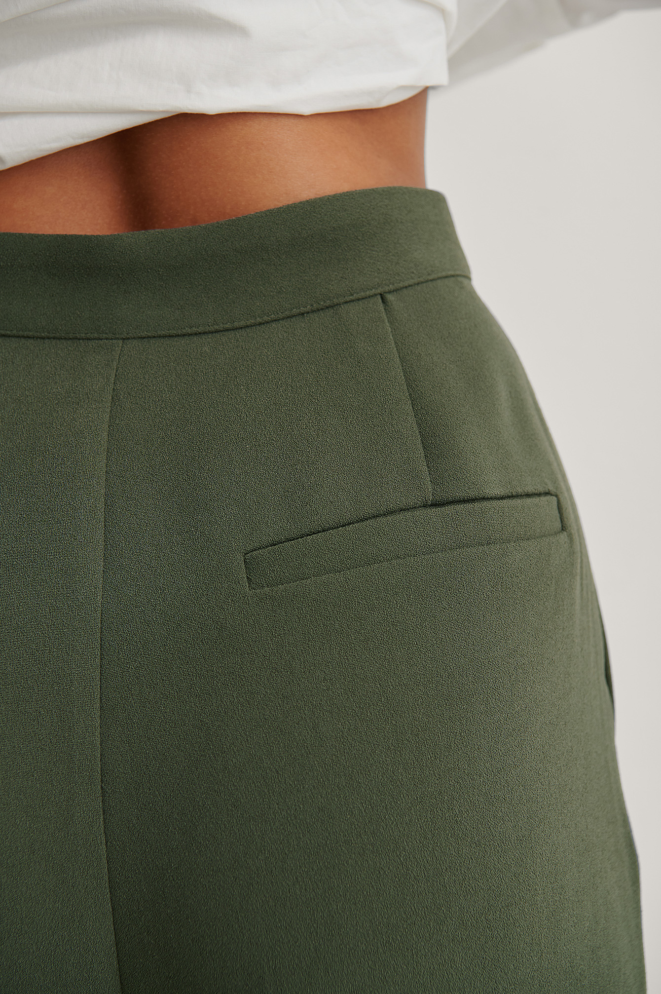 Tailored Wide Leg Trousers Green | na-kdlounge.com