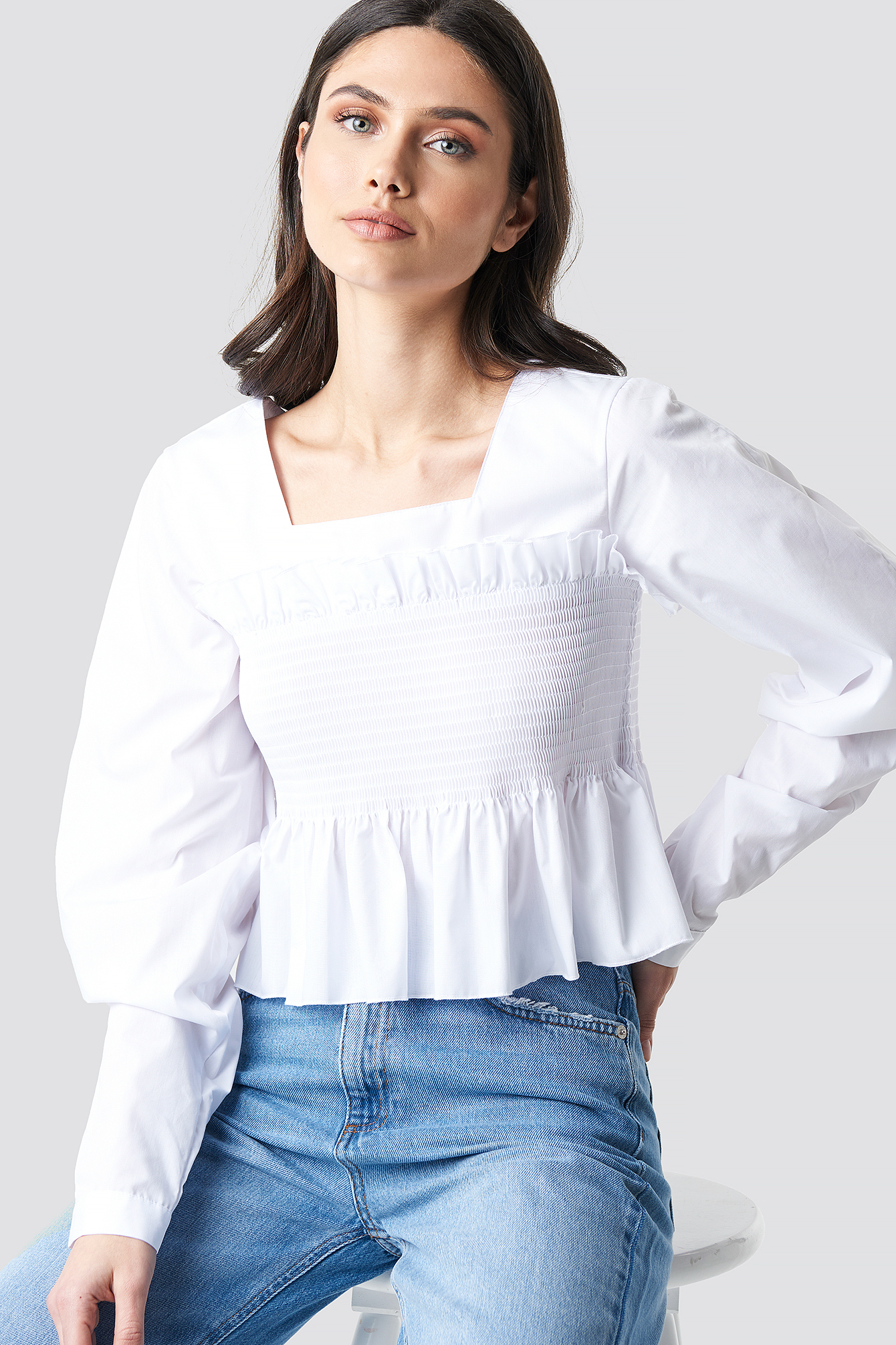 smock top white