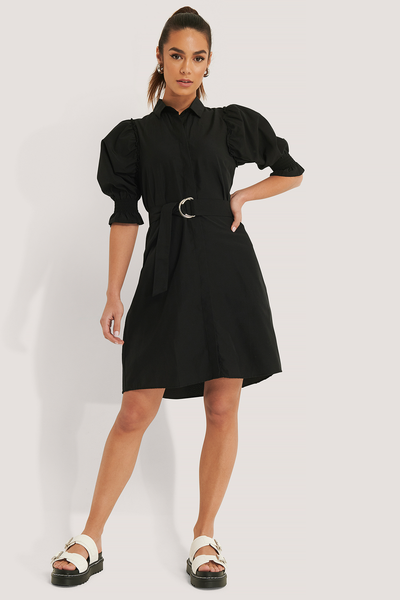 belted oversized shirt dress